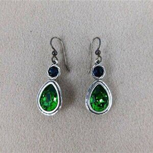 131/120 Brighton Drop Earrings Blue/ Green Stones